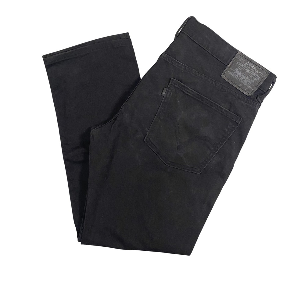 Levi's 513 Slim Straight Flex Black Jeans Men's W36 L30 Stretch Denim
